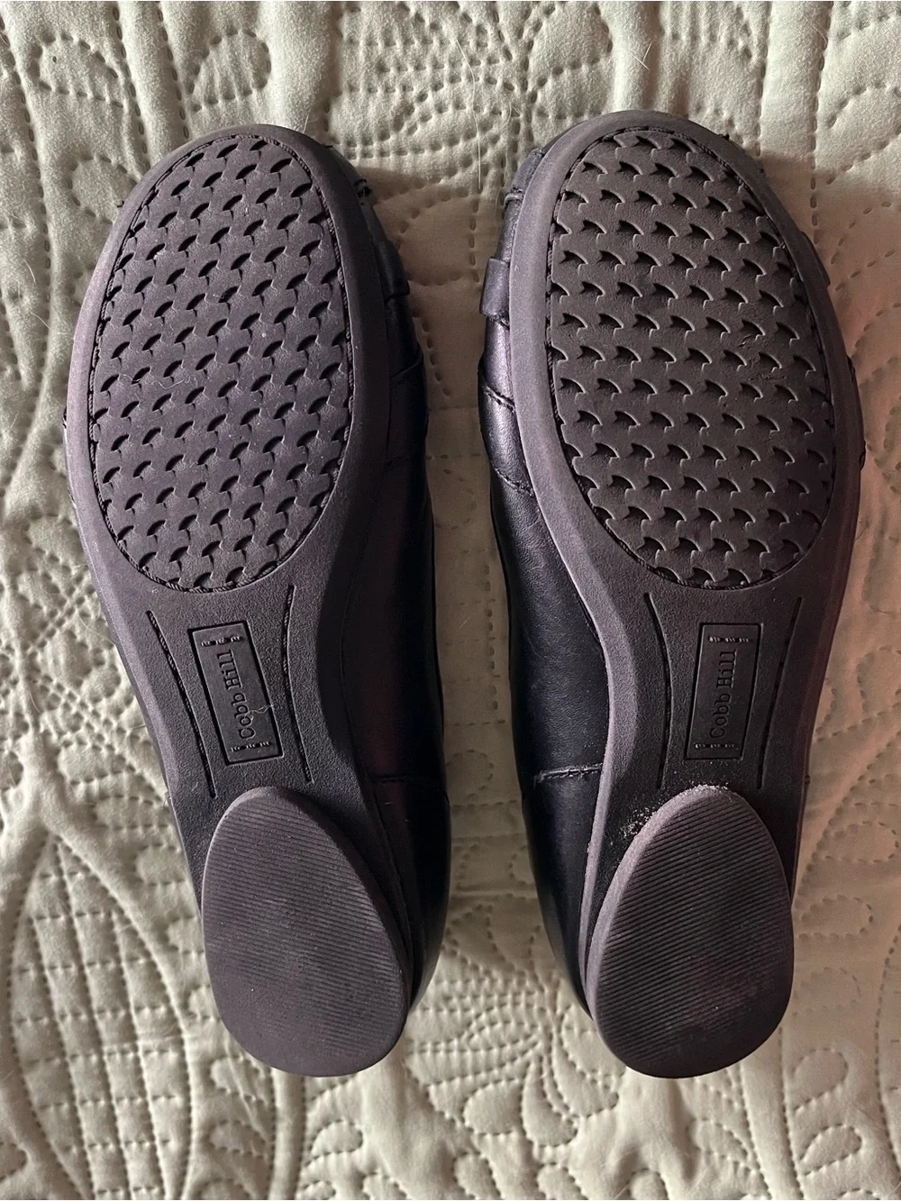 Cobb Hill by New Balance Black Leather Slip-On Flats, Size 7.5
